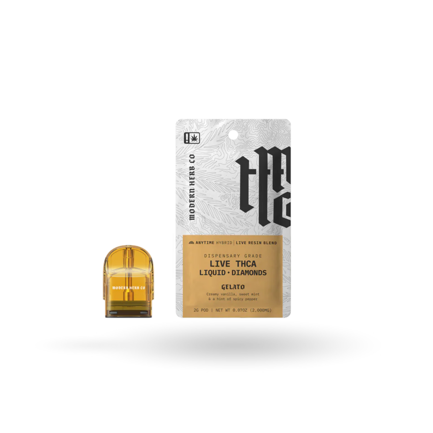 THCa Pod Refill Live Resin Liquid Diamonds: Gelato (Hybrid) - 2g