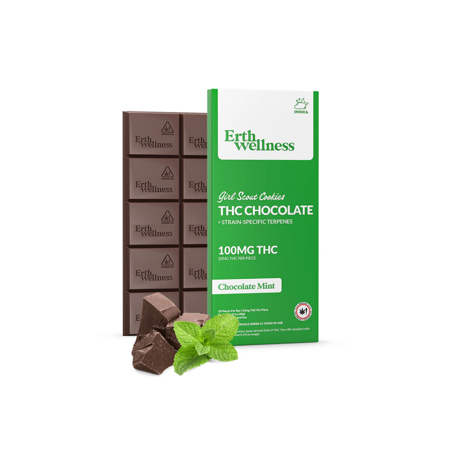THC Chocolate Bar - Girl Scout Cookies - Strain Specific (Indica) - 100mg