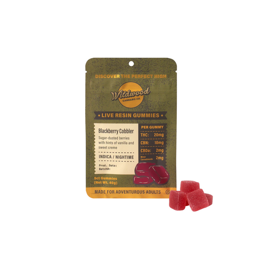 THC Live Resin Gummies | Blackberry Cobbler | Indica | 5ct