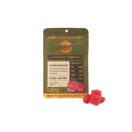 THC Live Resin Gummies | Strawberry Cheesecake | Hybrid | 5ct