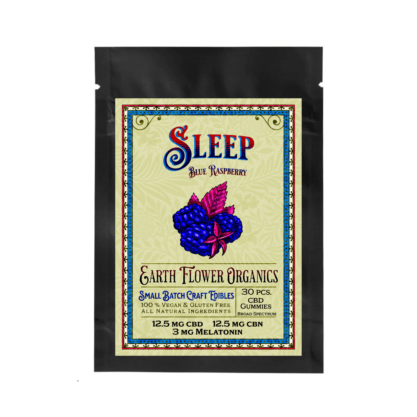 Blue Razz Broad Spectrum Sleep Gummies - Earth Flower Organics