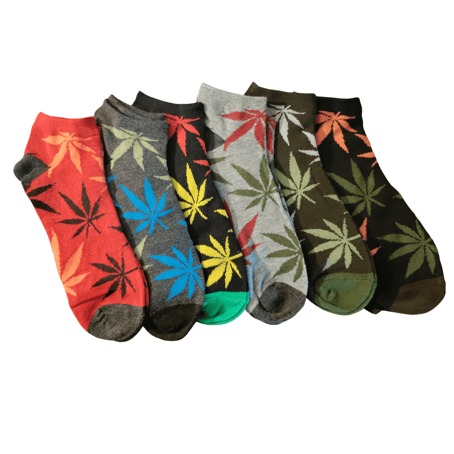 Cannabis hemp leaf ankle socks