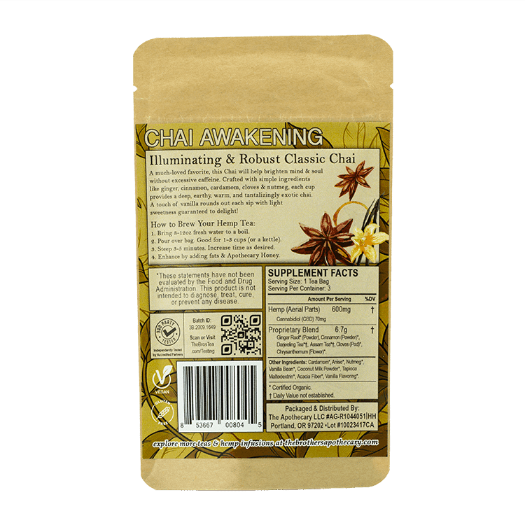 The Brothers Apothecary Chai Awakening | Hemp CBD Tea