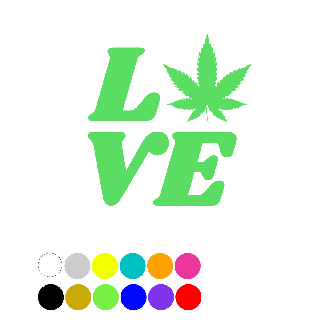 Hemp flower love sticker