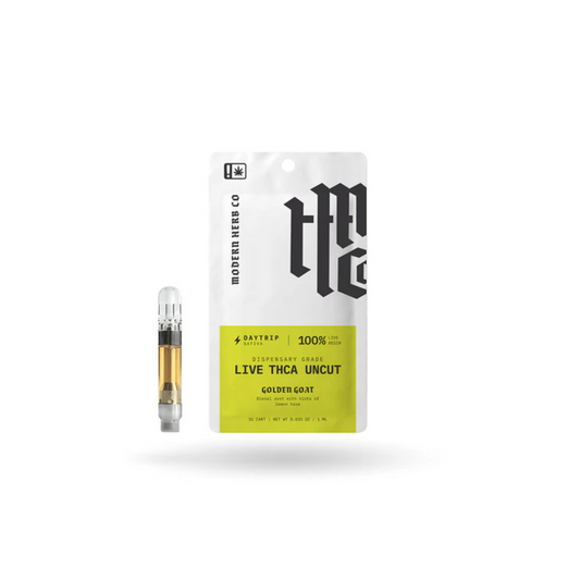 THCa Live Resin Vape Cartridge Uncut: Daytrip Golden Goat 1g
