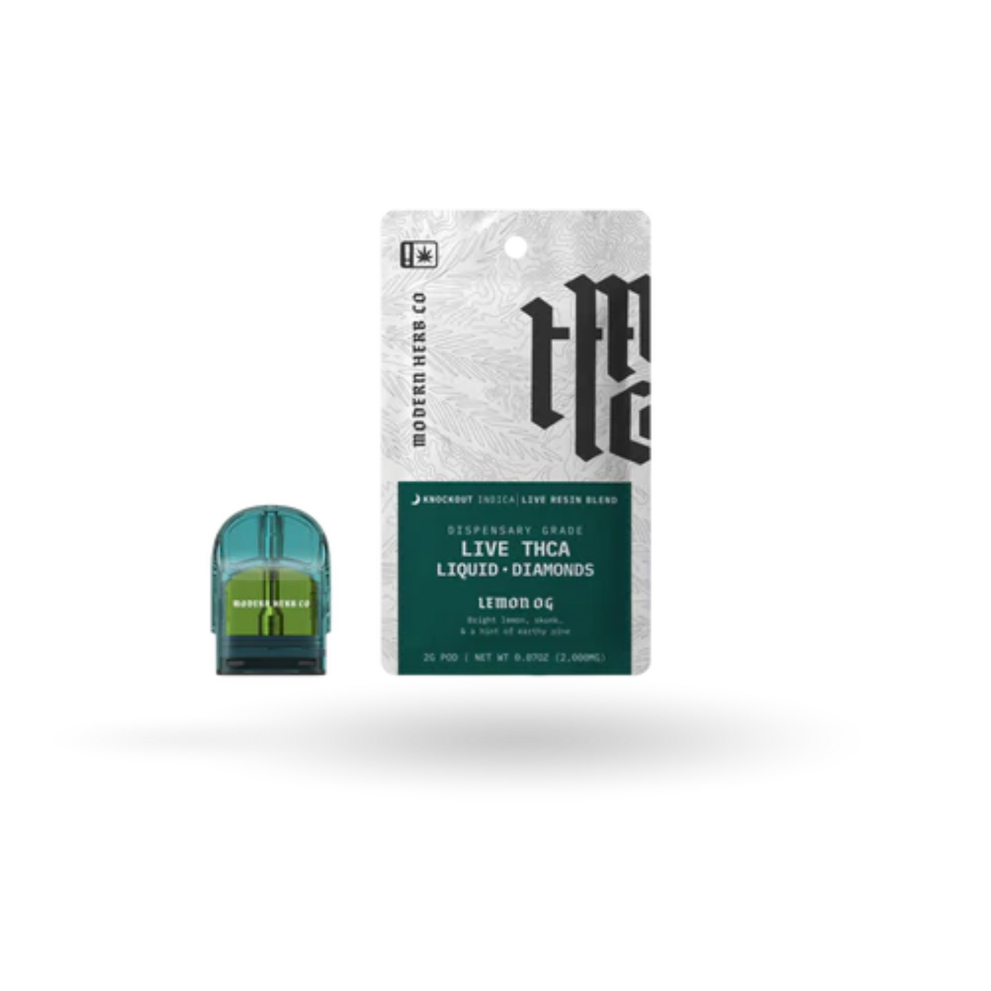 THCa Pod Refill Live Resin Liquid Diamonds: Lemon OG (Indica) - 2g