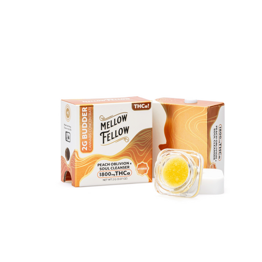 Mellow Fellow THCa Budder – Peach Oblivion x Soul Cleanser (2 gram)