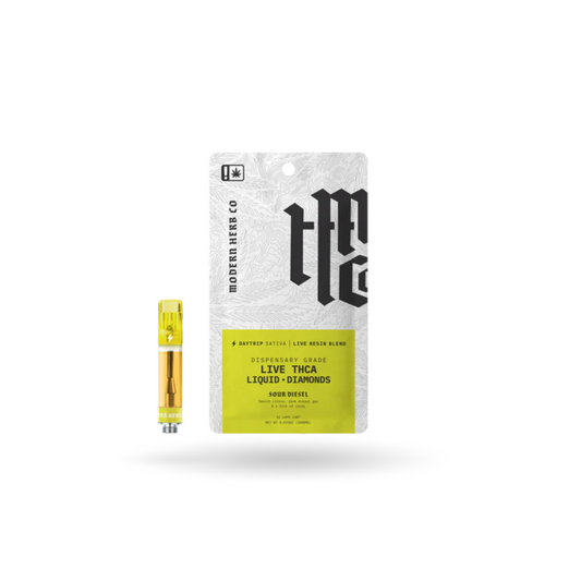 THCa Vape Cartridge Live Resin Liquid Diamonds: Sour Diesel (Sativa) 1g