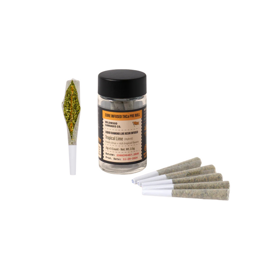 THCa Live Resin Core Infused Pre Roll | Tropical Lime | (Hybrid)